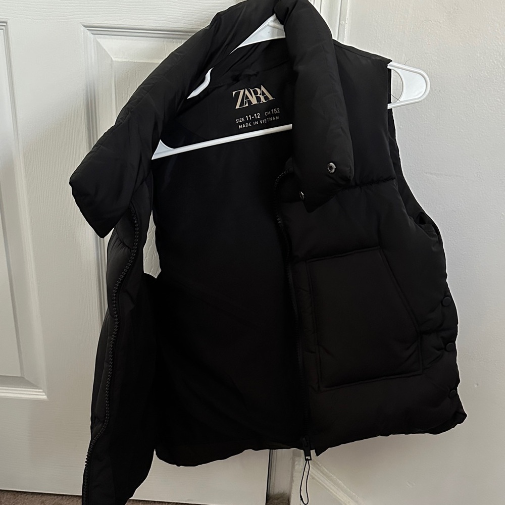 Zara Midnight Black Quilted Vest
